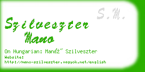 szilveszter mano business card